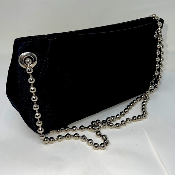 Furla Black Satin Ziptop Chain Bag - Picture 1 of 10